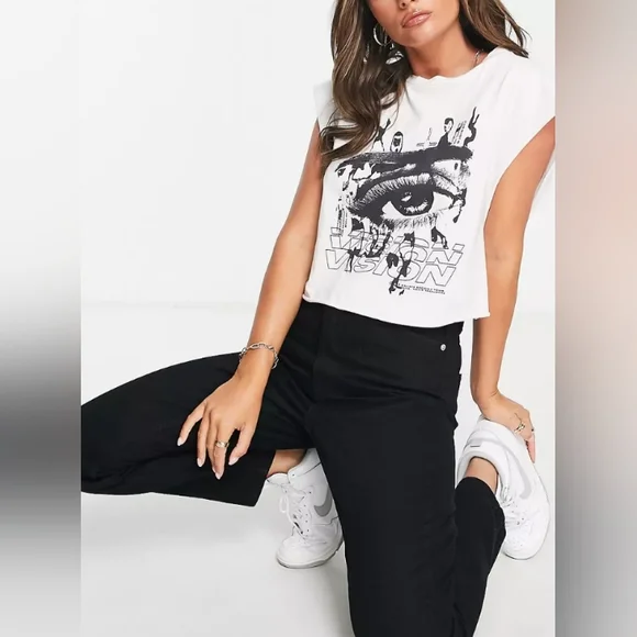 Topshop Mom Jeans In Black Size 8 W32 L32 NWT - Picture 5 of 12